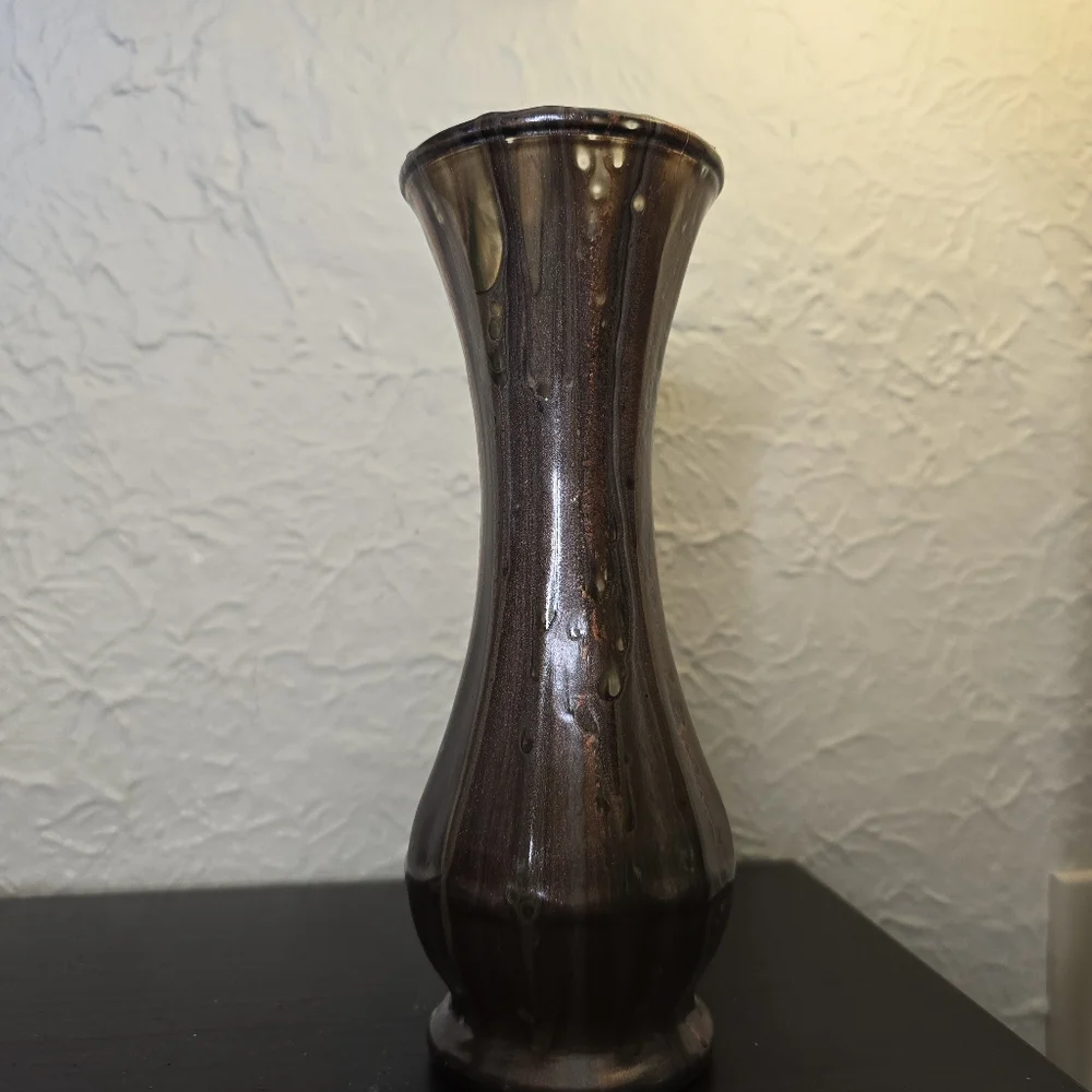 HANDCRAFTED Upcycled Glass Vase HANDPAINTED Abstract Tabletop Art Decor - Picture 6 of 17
